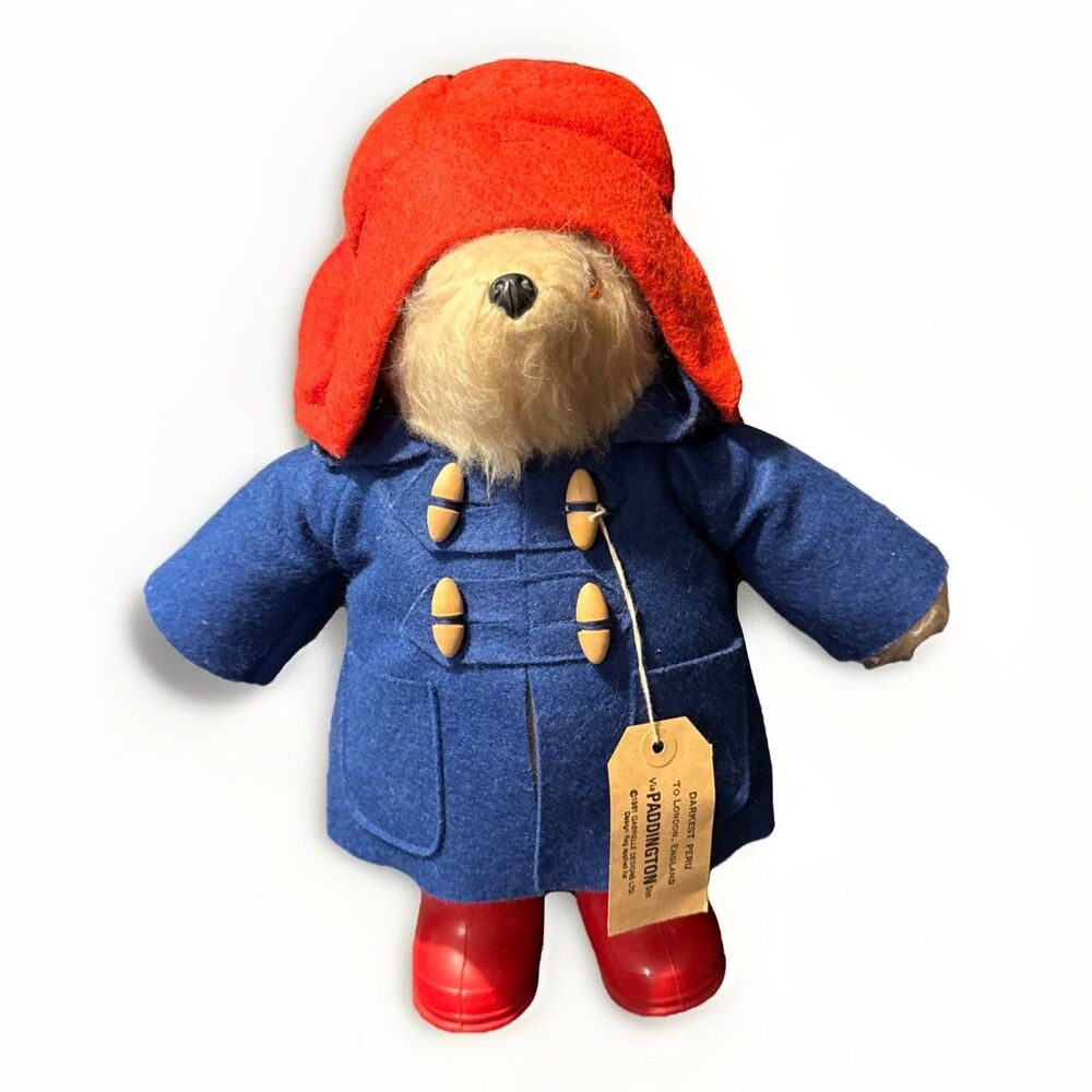 Vtg 1981 Paddington Bear 14.5” Original Gabrielle Designs England Blue Coat Boot